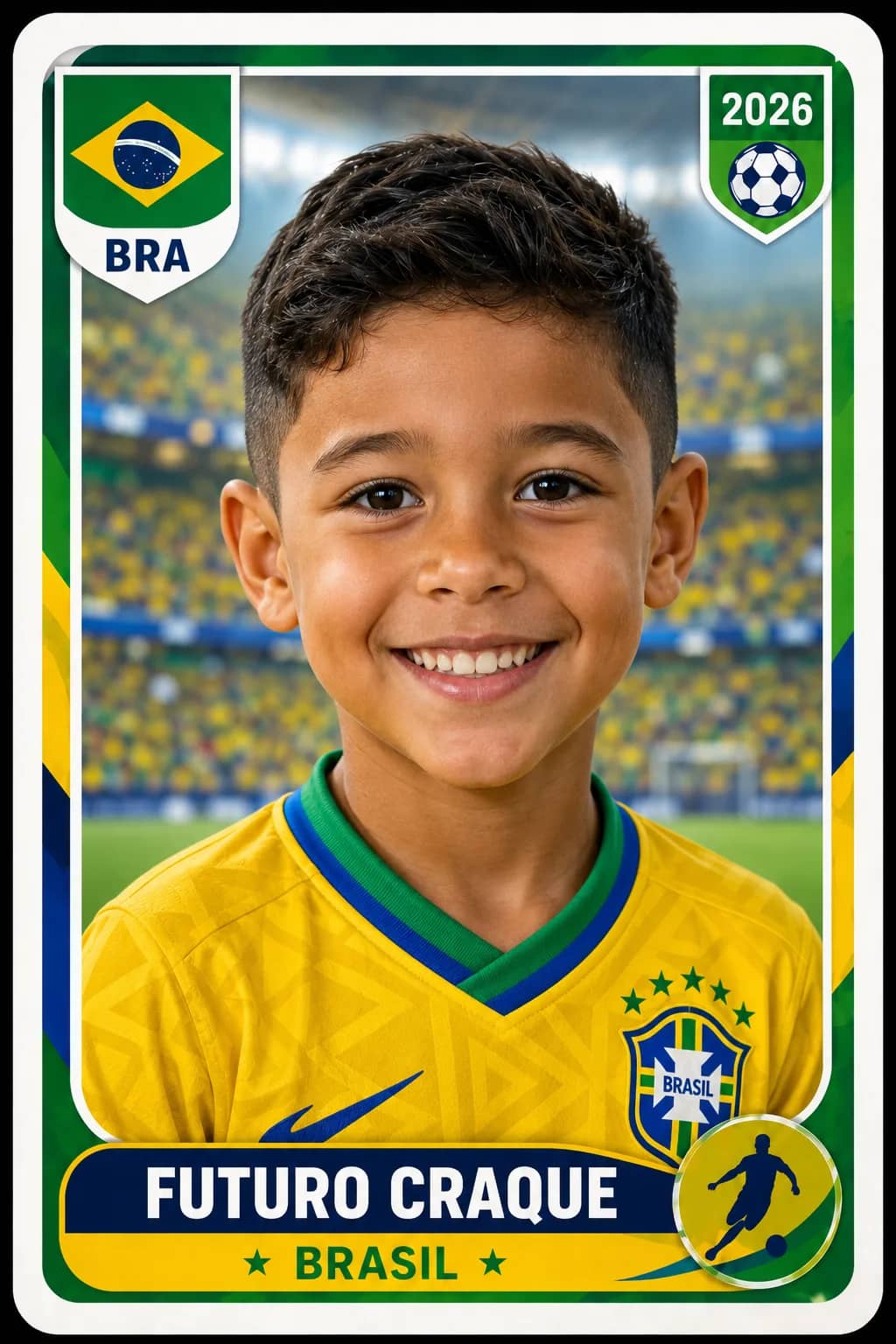 Bento, o futuro craque, com a camisa do Brasil